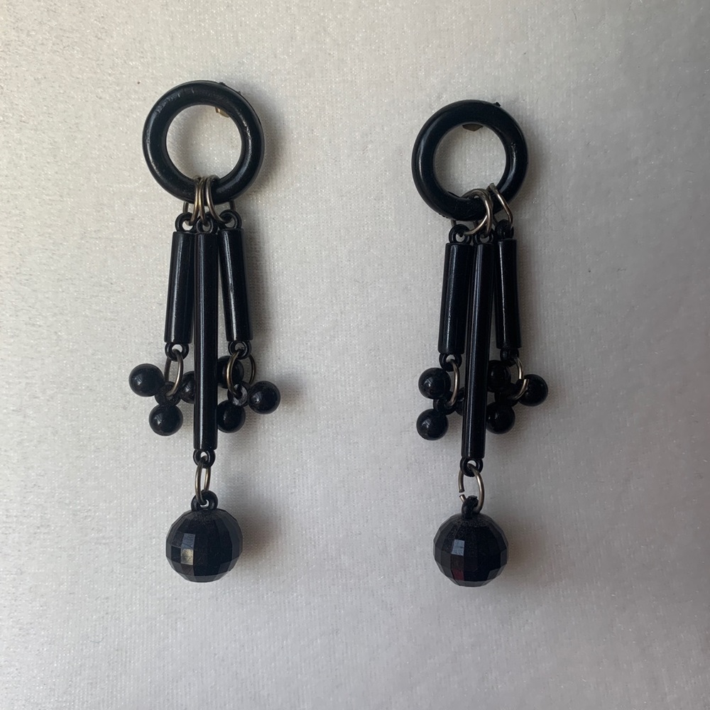 Black dangle earrings